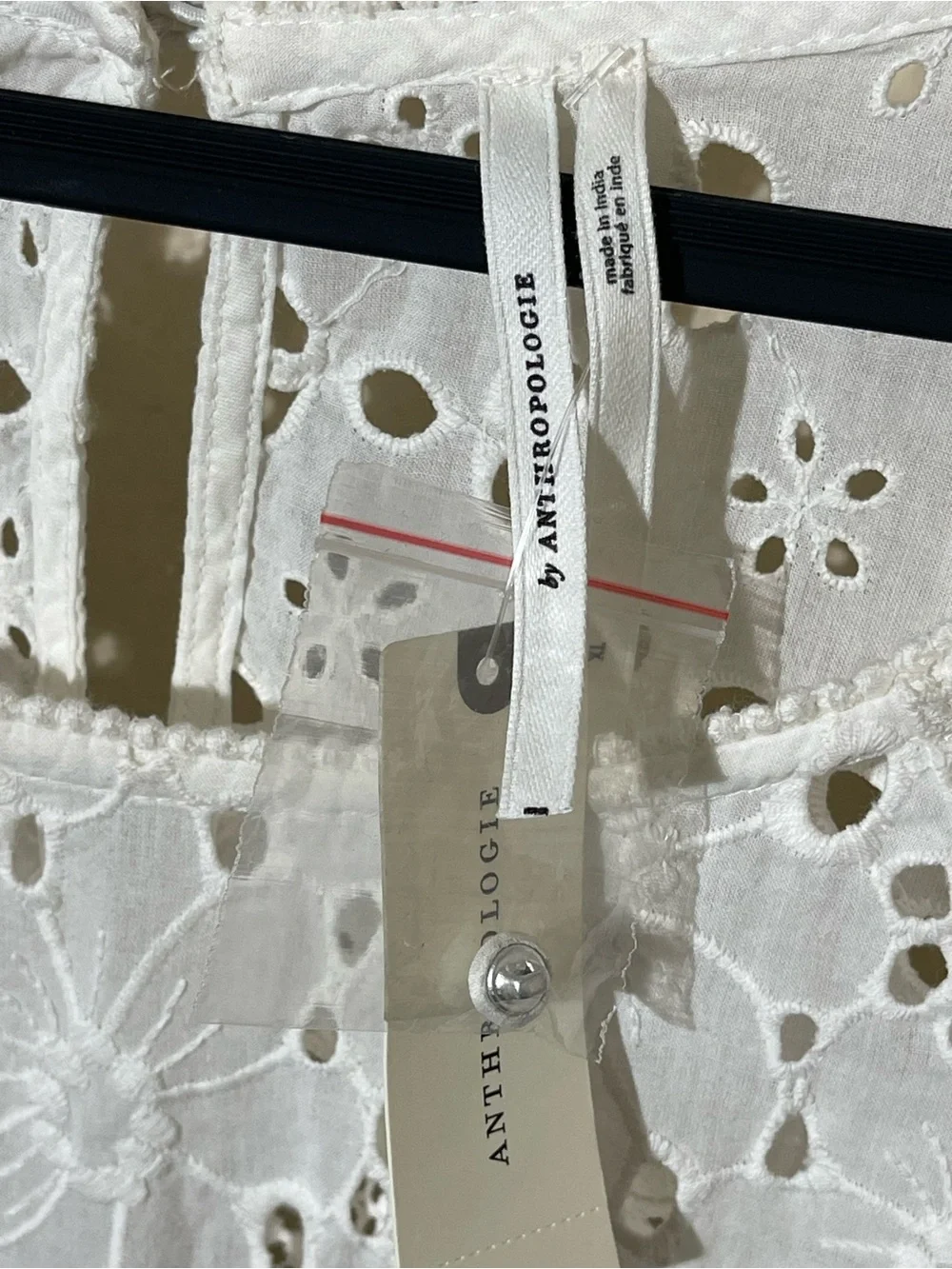 Anthropologie White Eyelet Lace Top